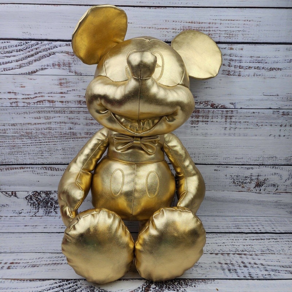 Disney Gold Metallic Collection Limited 90 Years Mickey Mouse Plush 24in NEW Tag